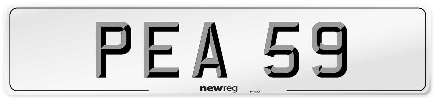 PEA 59 Number Plate from New Reg